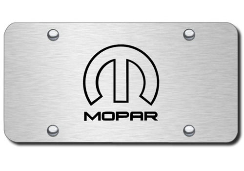 Au-Tomotive Gold MOPAR Emblem Brushed License Plate